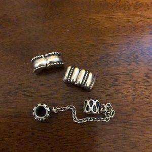 Pandora Sterling Clips and Safety chain